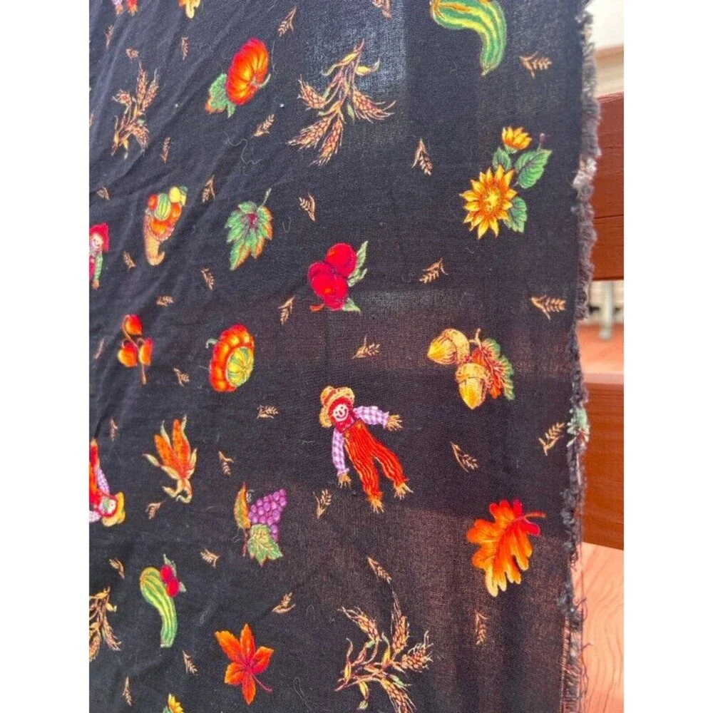 Vintage Sharon Kessler Concord Fall Thanksgiving Harvest Fabric HUGE 14ft by 58